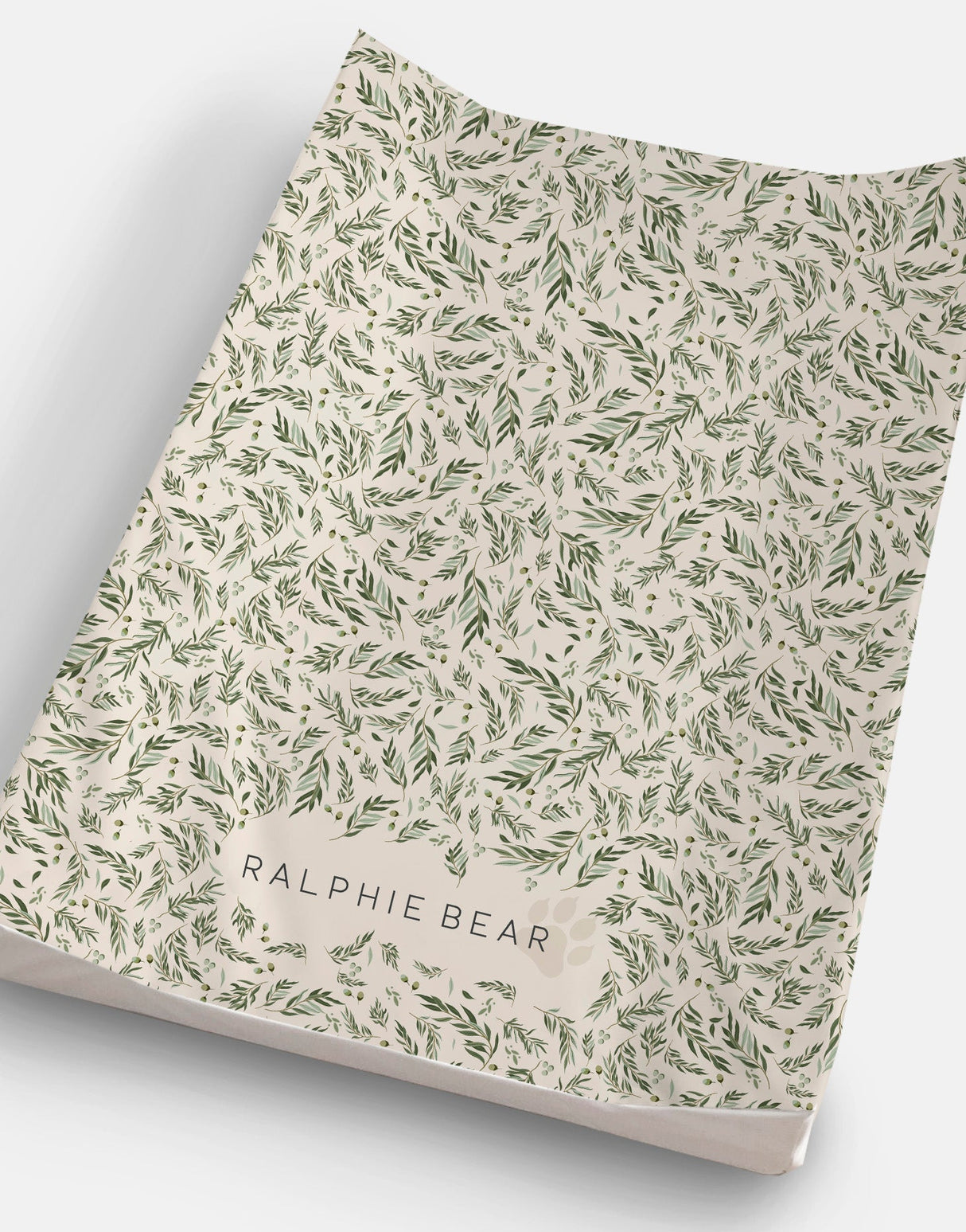 Willow Leaf Anti Roll Wedge Baby Changing Mat - Sage Green