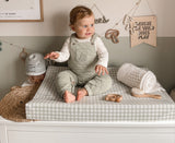 Gingham Sage Green Anti Roll Wedge Baby Changing Mat