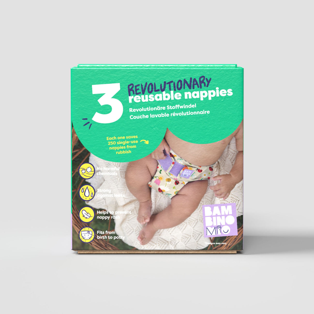Revolutionary Try-Me-Trio Reusable Nappy Bundle in Wild Life