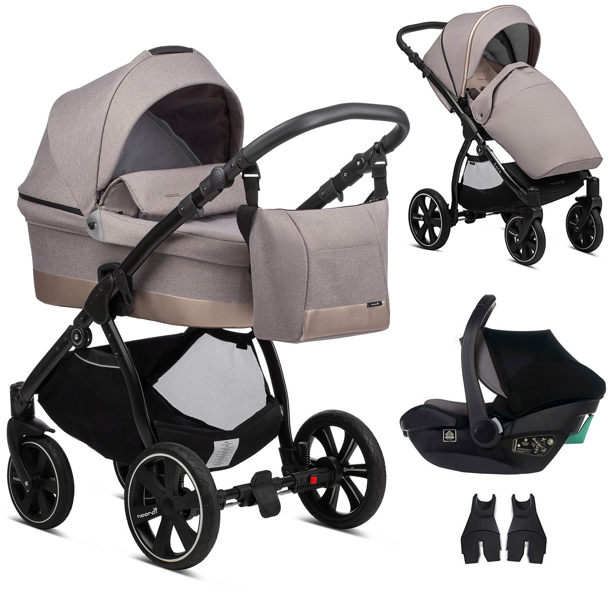 Noordi Sole Go 3in1 + Travel Carrier Car Seat, Beige