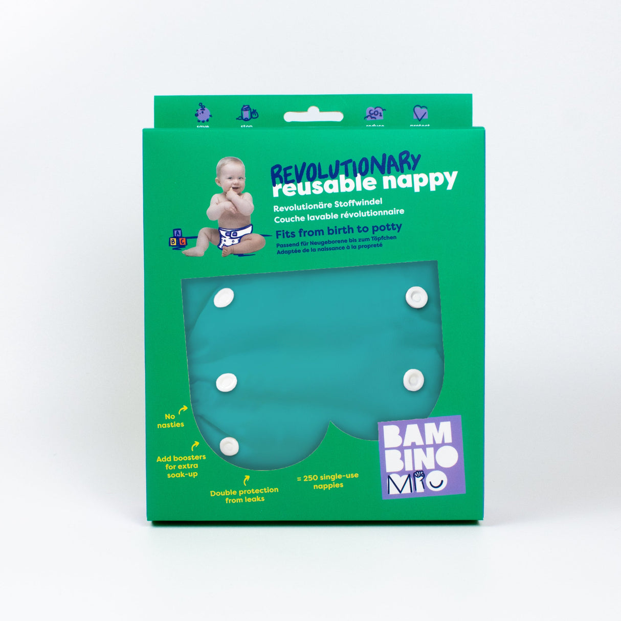 Revolutionary Reusable Nappy in Teal
