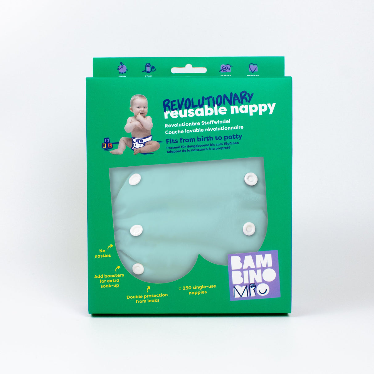 Revolutionary Reusable Nappy in Aqua