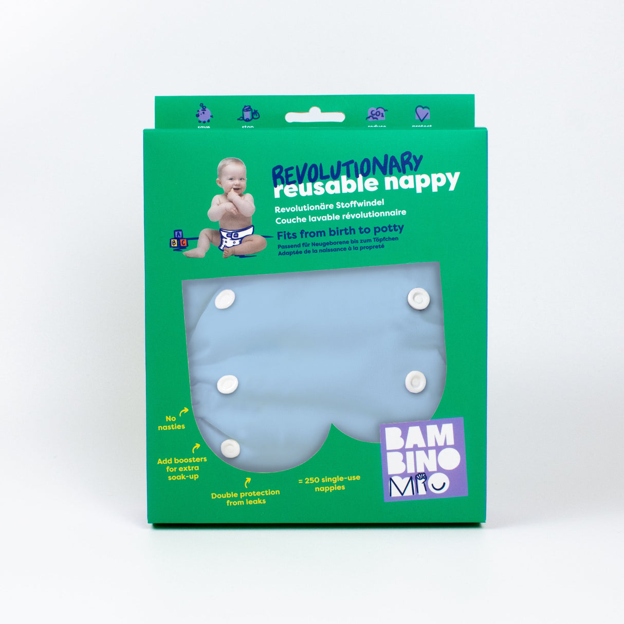 Revolutionary Reusable Nappy in Blue