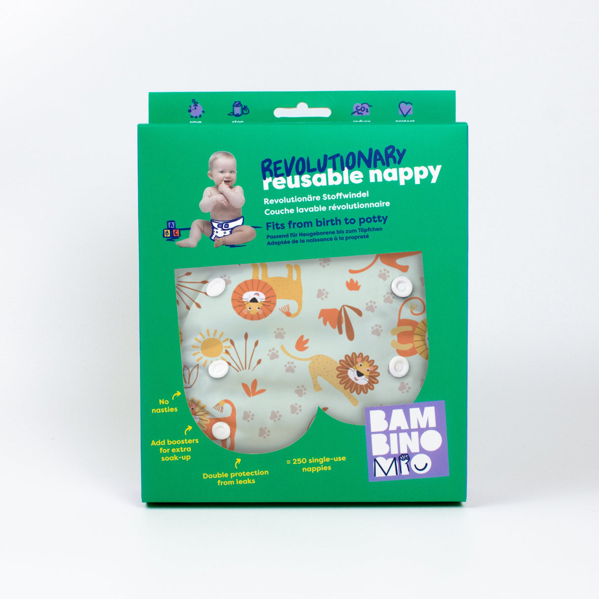 Revolutionary Reusable Nappy in Cool Cats