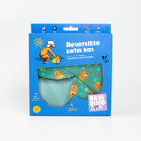 UPF 40+ Reversible Swim Hat for Babies and Toddlers in Cool Cats