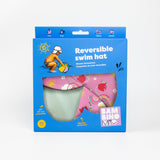 UPF 40+ Reversible Swim Hat for Babies and Toddlers in Happy Days