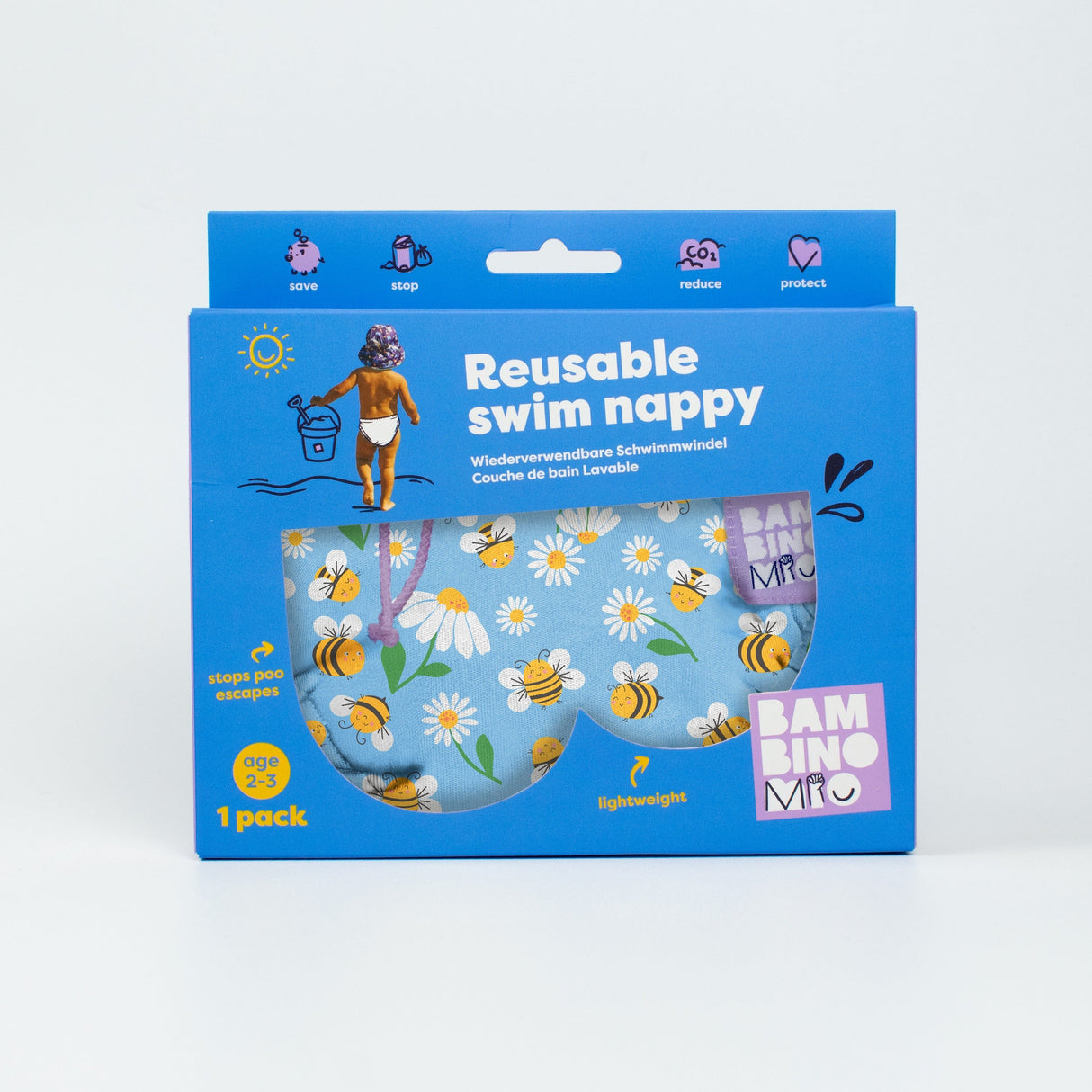 Reusable Swim Nappy in Busy Bees