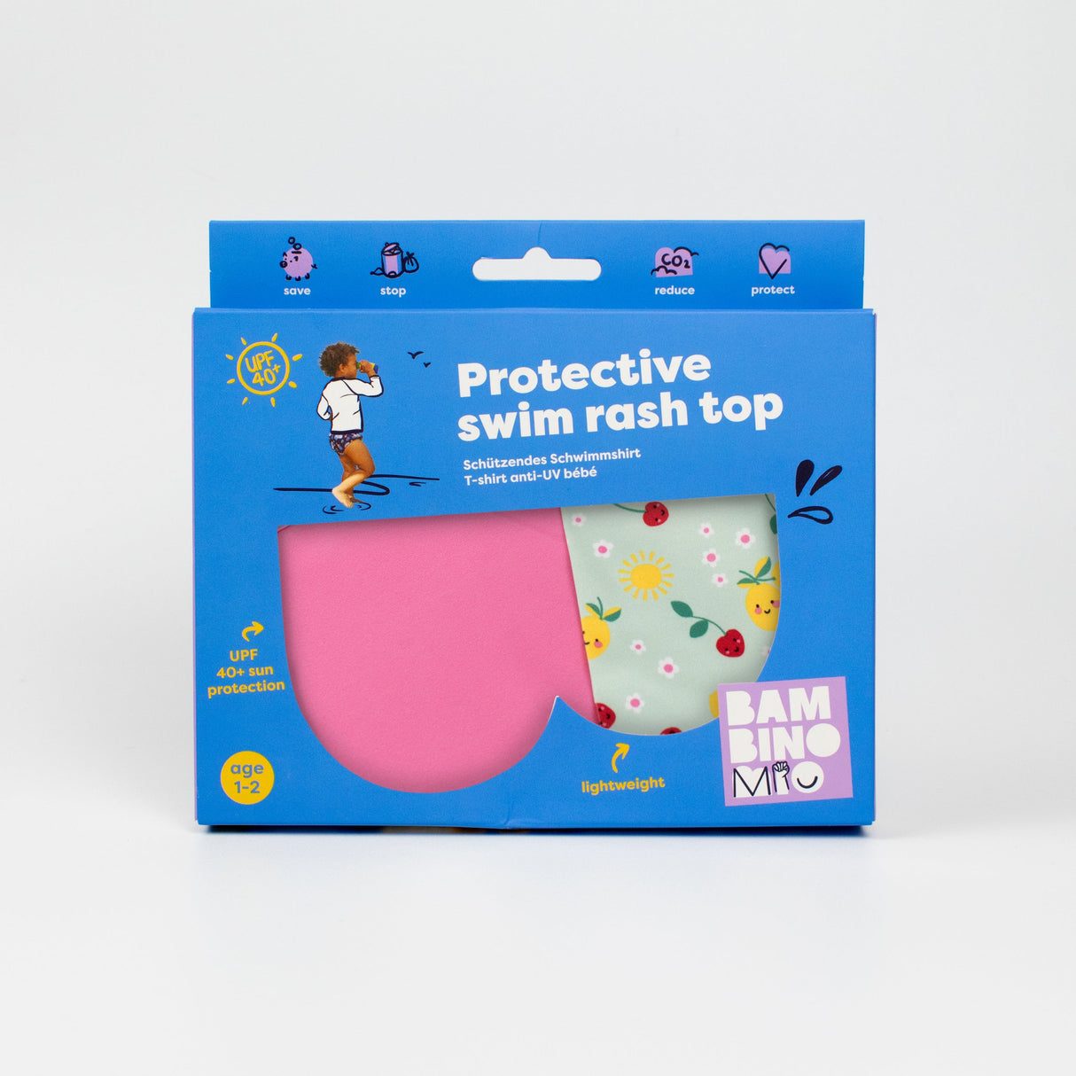 UPF 40+ Soft and Gentle Protective Swim Rash Vest in Juicy Fruit