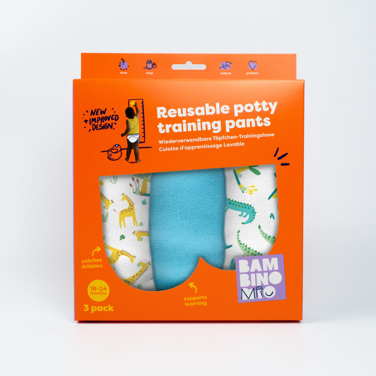 NEW: 3 Pack Reusable Potty Training Pants in Wild Life - Elite Design