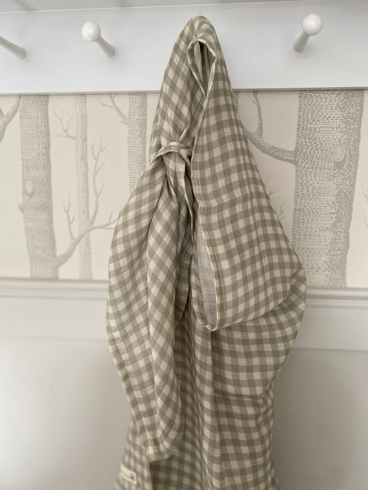Gingham Sage Large Swaddle Muslin