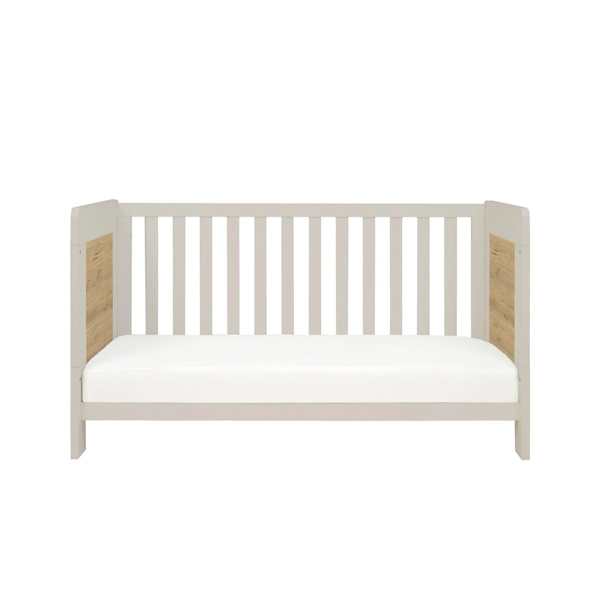 Tutti Bambini Essentials Alba Mini Cot Bed - White Sand/Distressed Oak