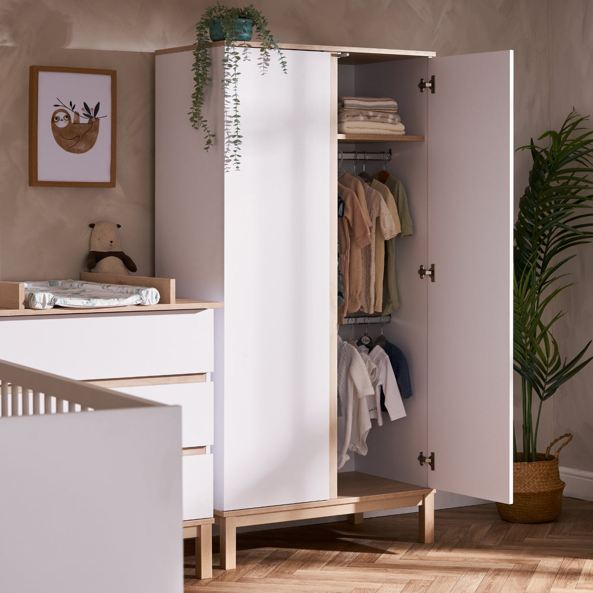 Obaby Astrid Double Wardrobe - White