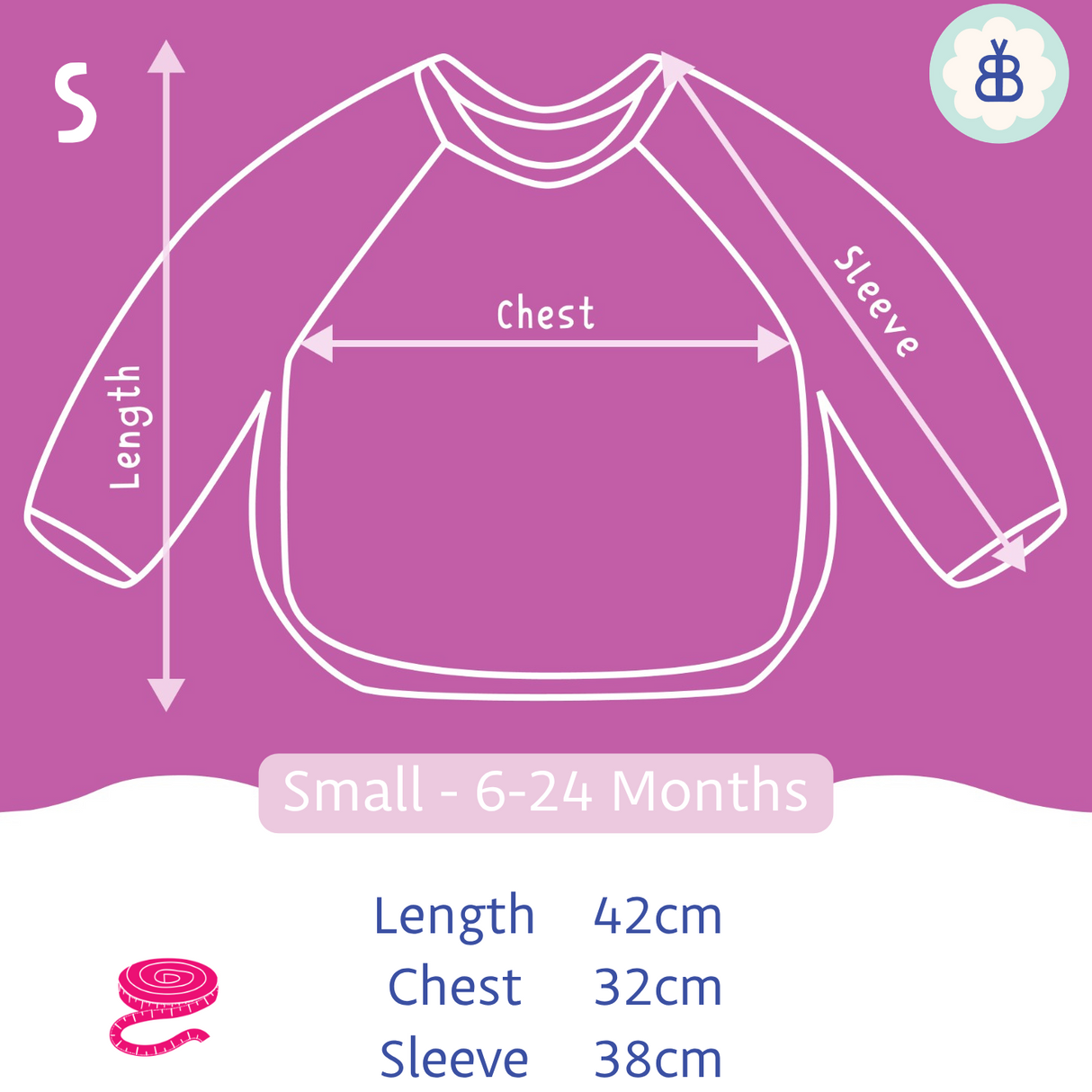 Long Sleeved Baby Bib - Teddy Bear Print