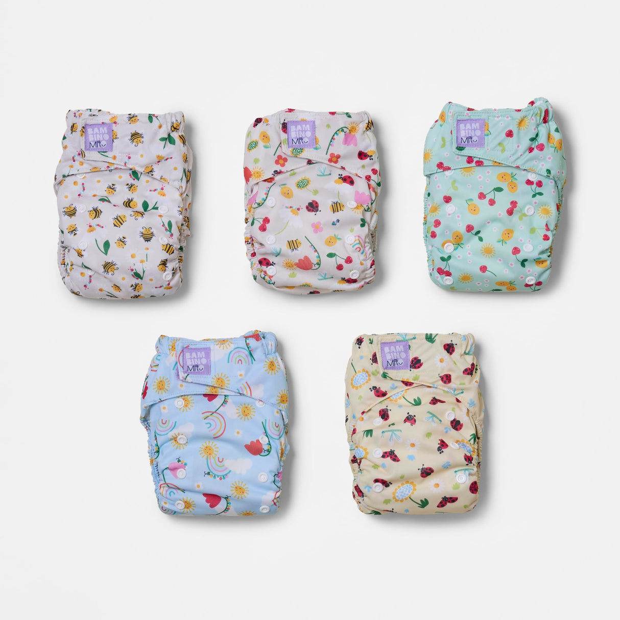 Revolutionary Reusable Nappy Bundle 5 Pack in Garden Party