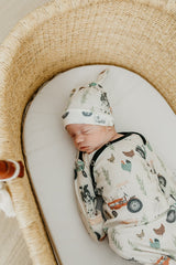 Copper Pearl Top Knot Hat Jo 0-4m