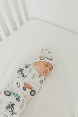 Copper Pearl Top Knot Hat Jo 0-4m