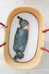 Copper Pearl Top Knot Hat Hunter 0-4m