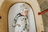 Copper Pearl Top Knot Hat Jo 0-4m