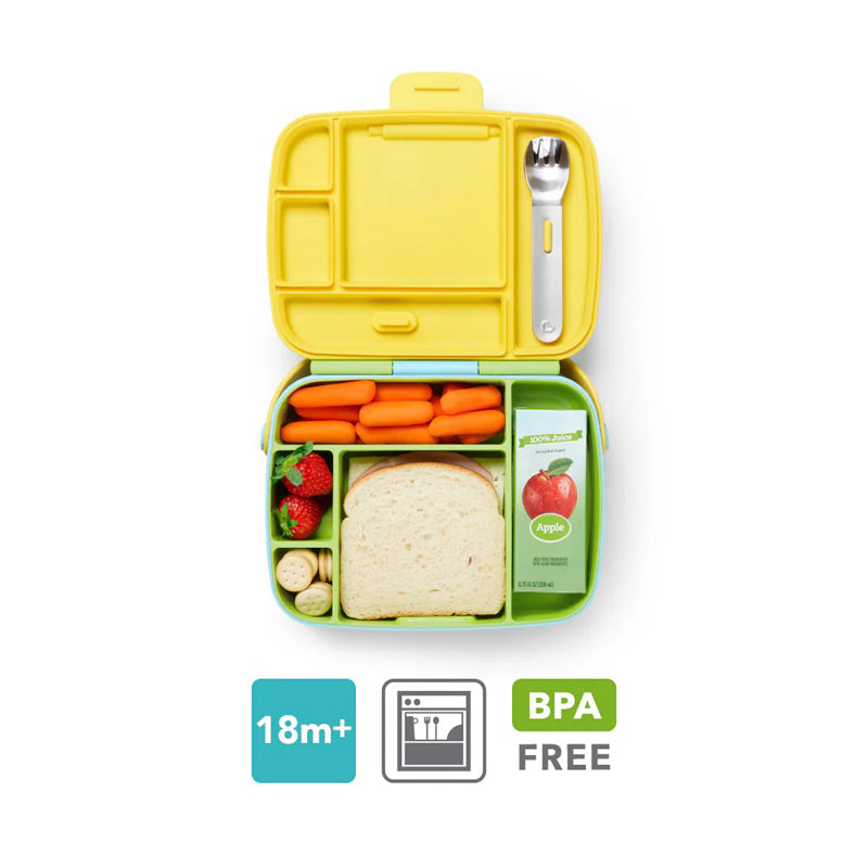 Munchkin Lunch Bento Box With Utensils Green