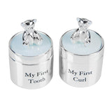 Bambino Silverplated First Tooth & Curl Set Blue