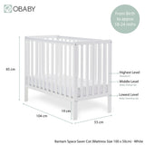 Obaby Bantam Space Saver Cot - White