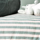 Obaby Muslin Fitted Sheet 120cm x 60cm - Ocean Stripe