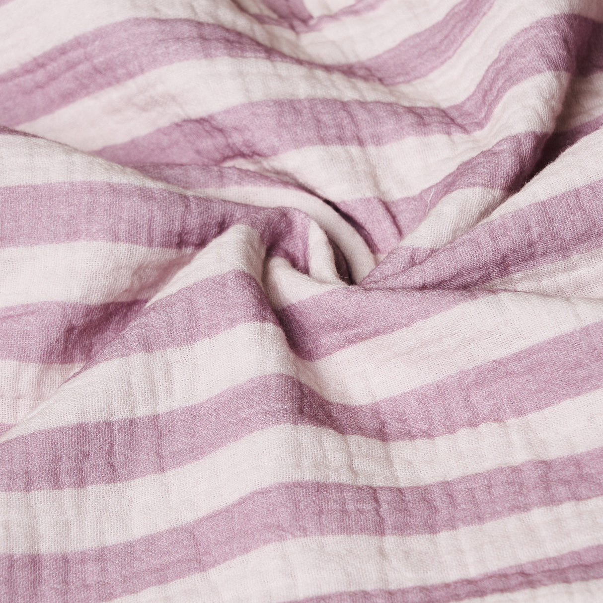 Obaby Muslin Fitted Sheet 140cm x 70cm - Berry Stripe