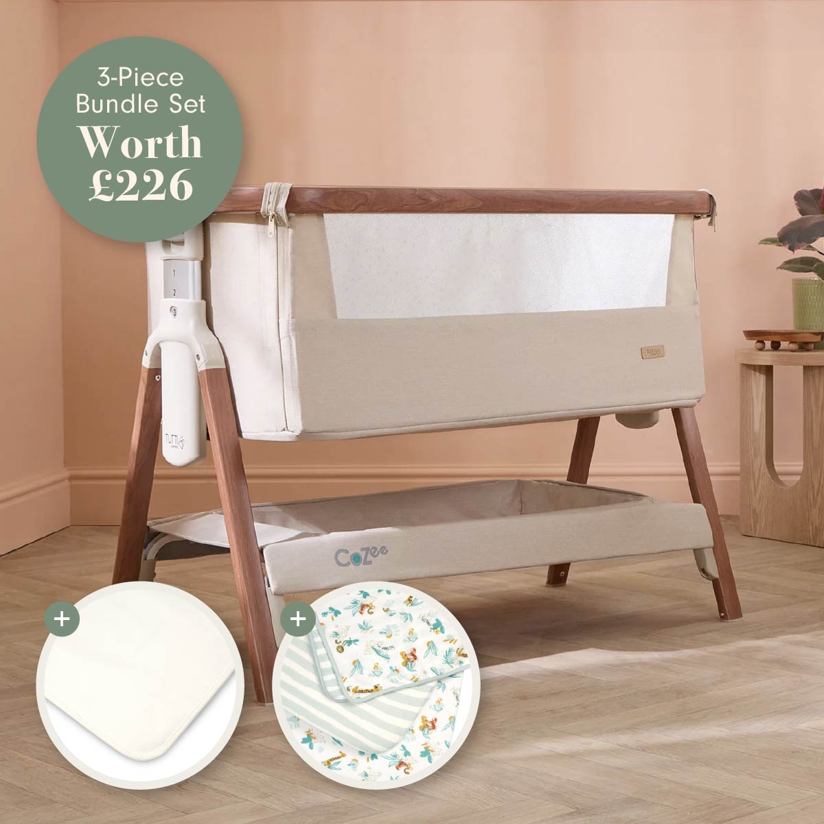 Tutti Bambini CoZee Bedside Crib Bundle - Our Planet