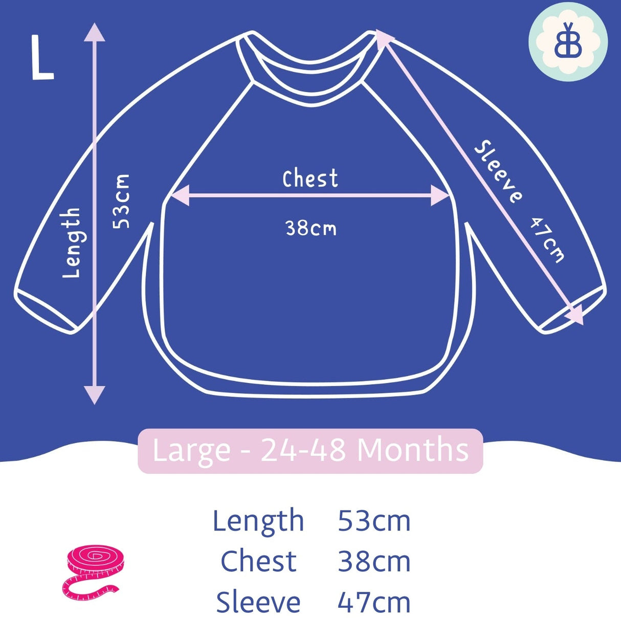 Long Sleeved Baby Bib - Crafty Print