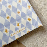 Anti-Roll Wedge Baby Changing Mat - Blue Harlequin