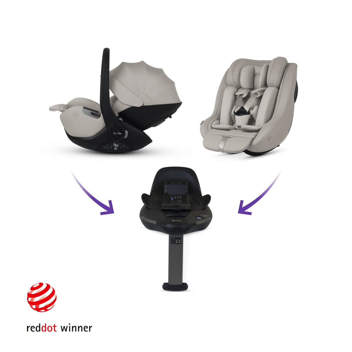 Silver Cross Breez Ultimate 360 Family Car Seat & Accessory Bundle - Champagne