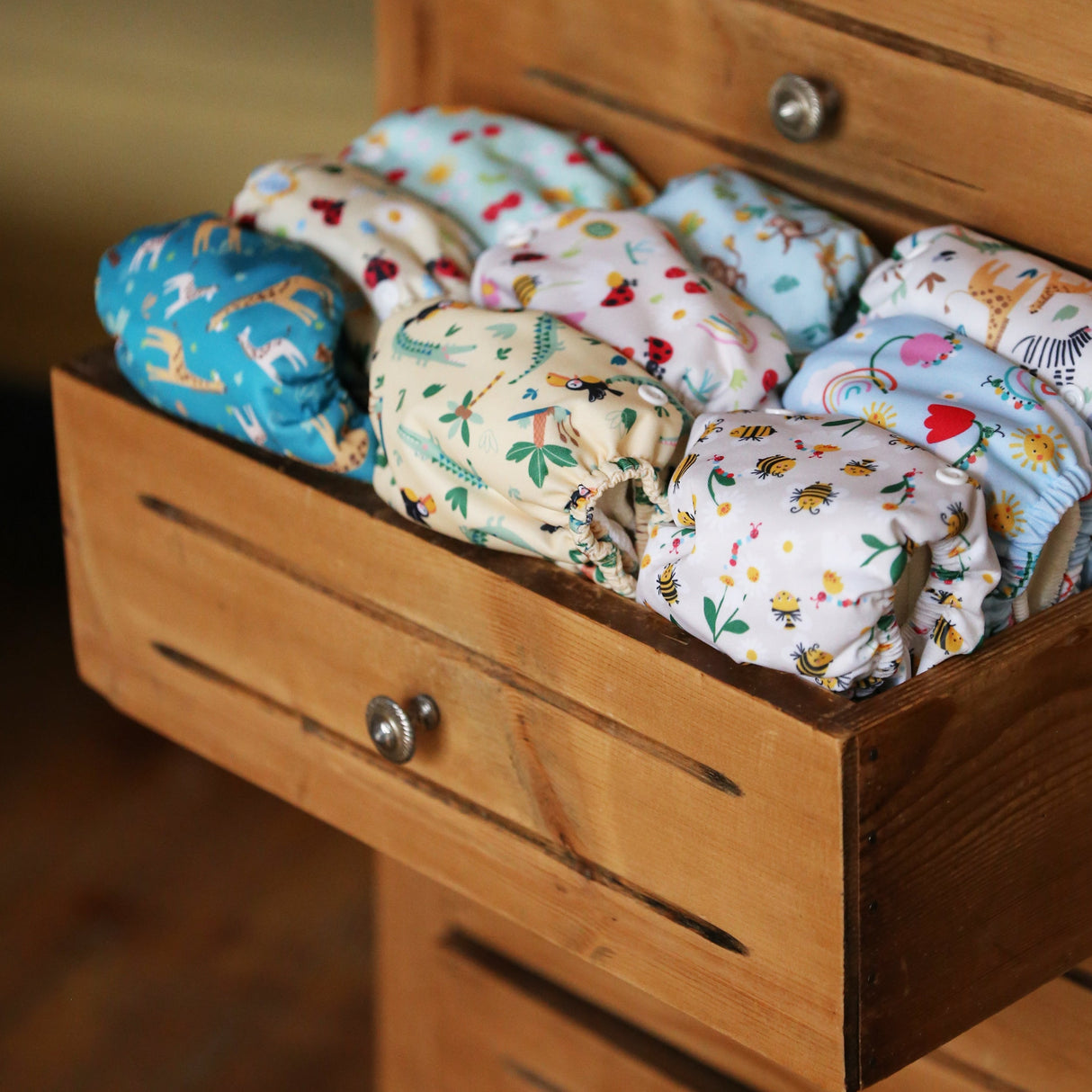 The Essentials Reusable Nappy Bundle in Garden Party
