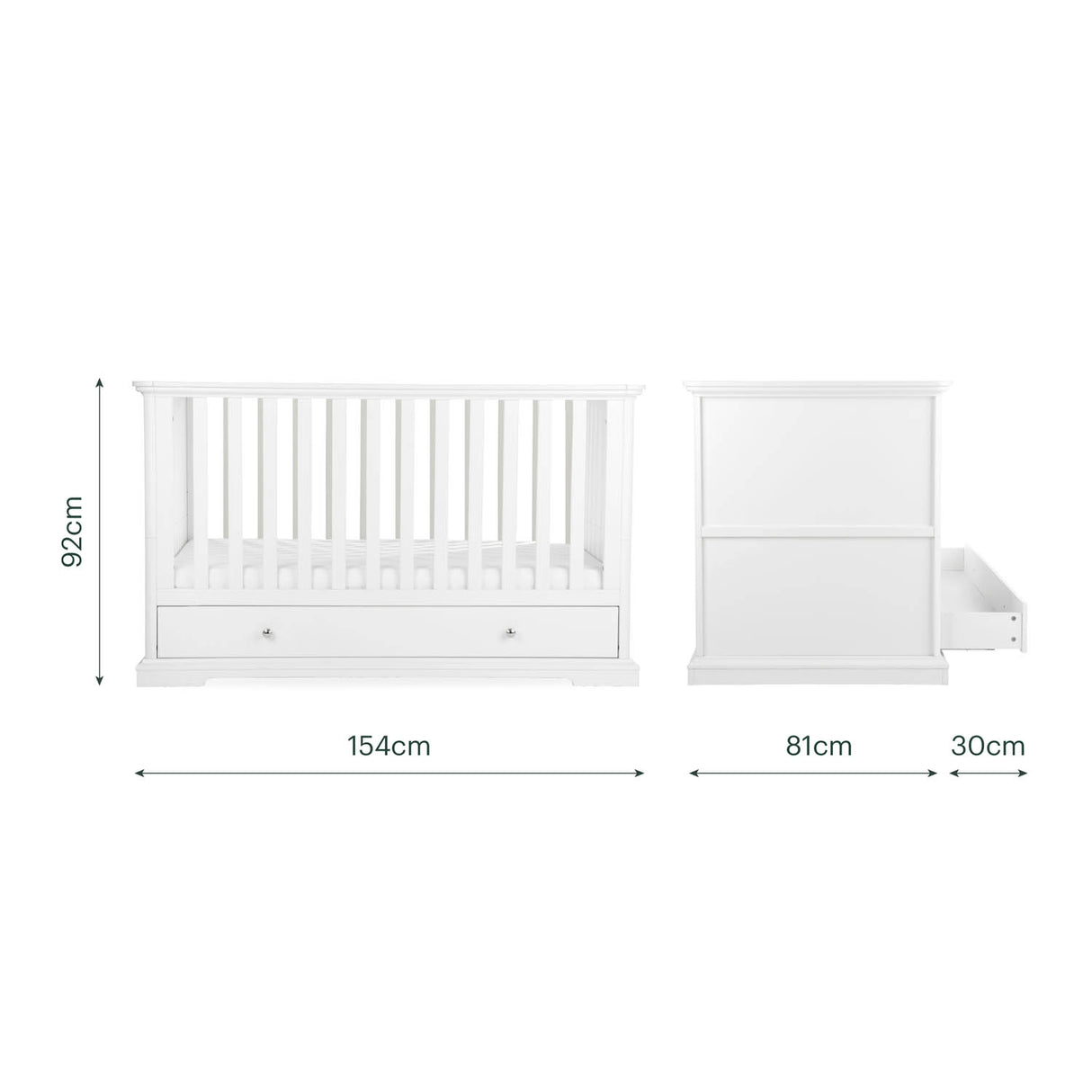 CuddleCo Beaumont Cot Bed - White
