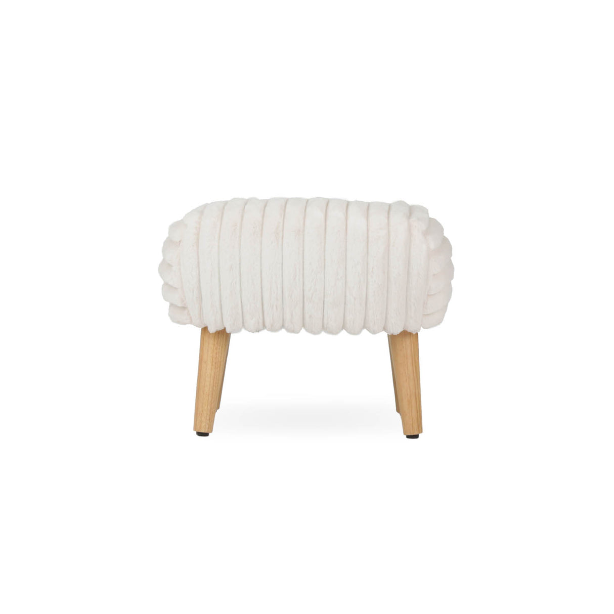 CuddleCo Etta Faux Fur Foot Stool - Cream