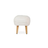 CuddleCo Etta Faux Fur Foot Stool - Cream