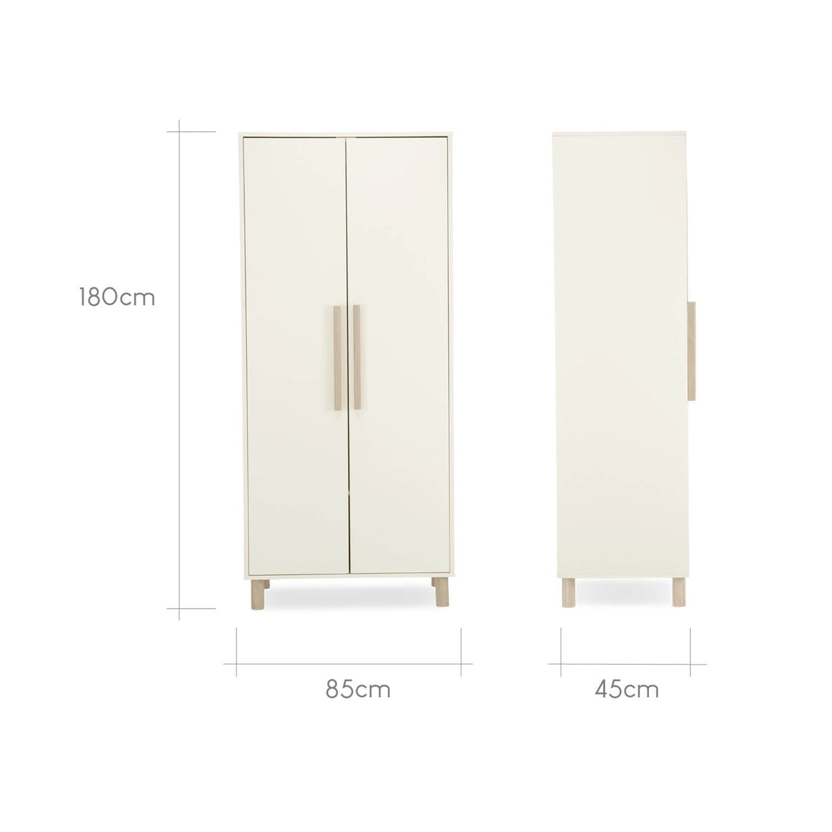 CuddleCo Harper Wardrobe - Cream & Ash