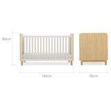 CuddleCo Remi Cot Bed - Oak & Cashmere