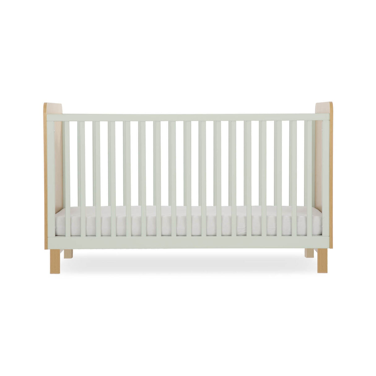 CuddleCo Remi Cot Bed - Oak & Green