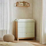 CuddleCo Remi Dresser Changer - Oak & Green