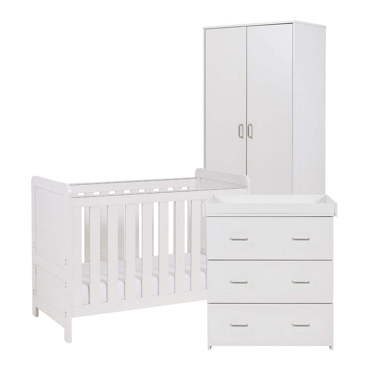 Babymore Caro Mini 3 Piece Room Set - White Wash