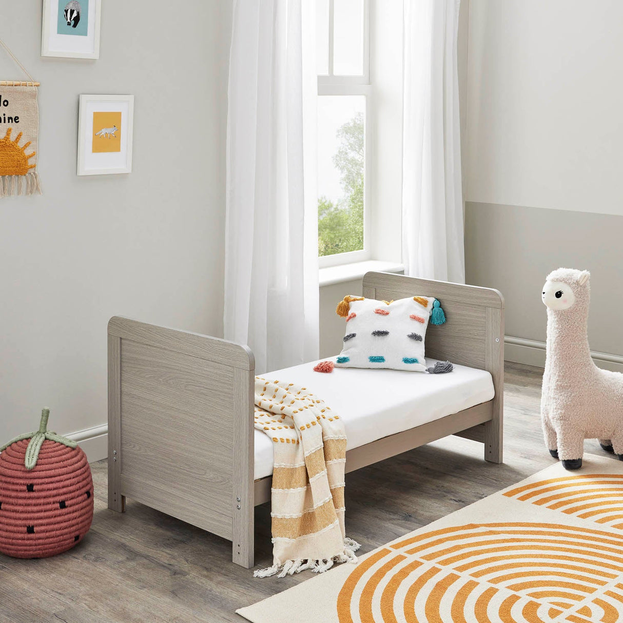 Babymore Caro Mini Cot Bed - Grey Wash