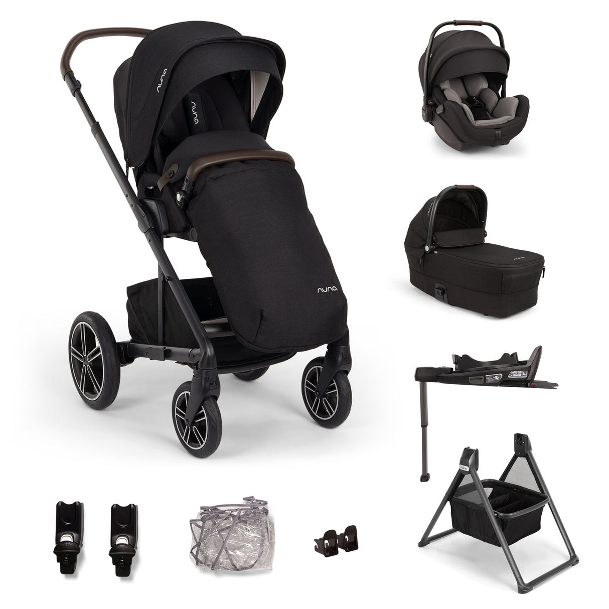 Nuna MIXX Next with ARRA Flex & Base Curv Travel System Bundle - Caviar