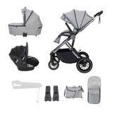 Babymore Chia Travel System + Pecan Car Seat - Pearl Grey