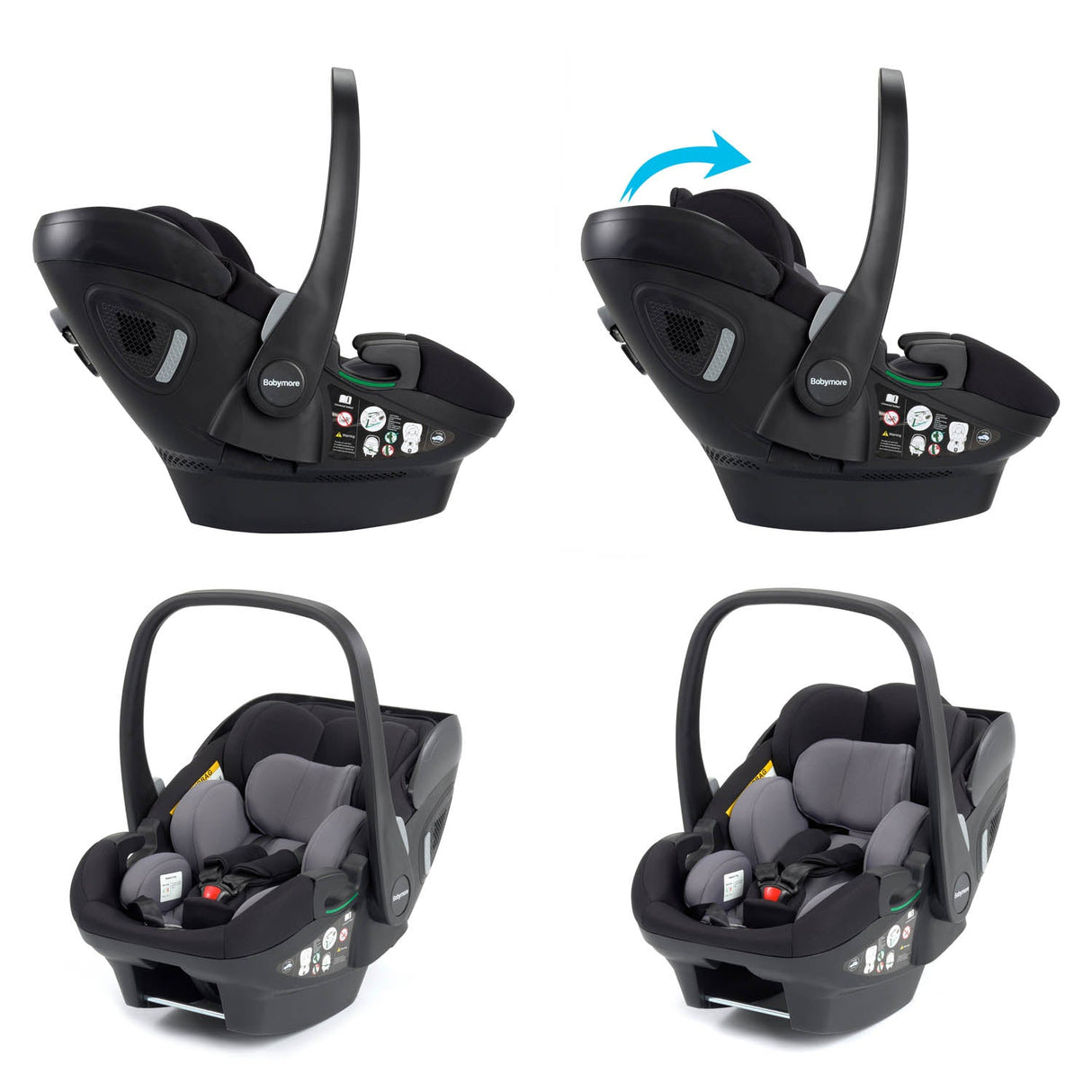 Babymore Chia Travel System + Pecan Car Seat & Base - Midnight Blue