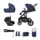Babymore Chia Travel System + Pecan Car Seat & Base - Midnight Blue