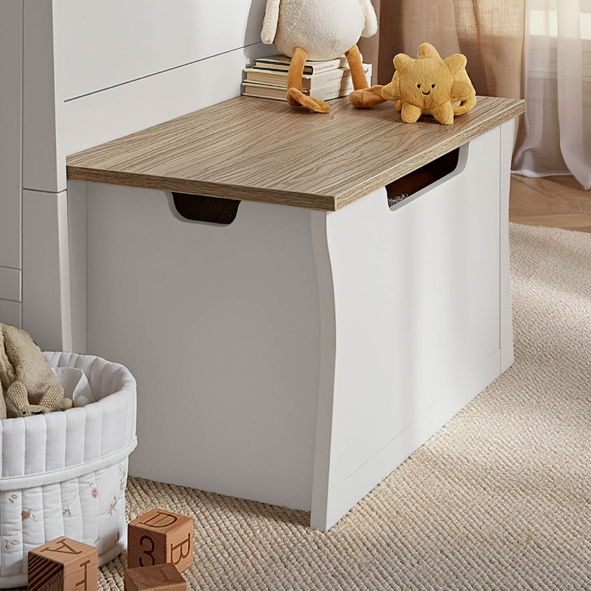 CuddleCo Clara Storage Box - White and Ash