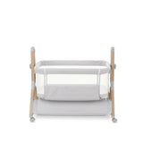 Obaby Cloud Bedside Crib + 2 White Crib Fitted Sheets Bundle - Grey