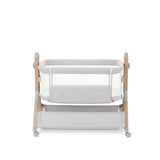 Obaby Cloud Bedside Crib + 2 White Crib Fitted Sheets Bundle - Grey