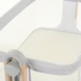 Obaby Cloud Bedside Crib + 2 White Crib Fitted Sheets Bundle - Grey