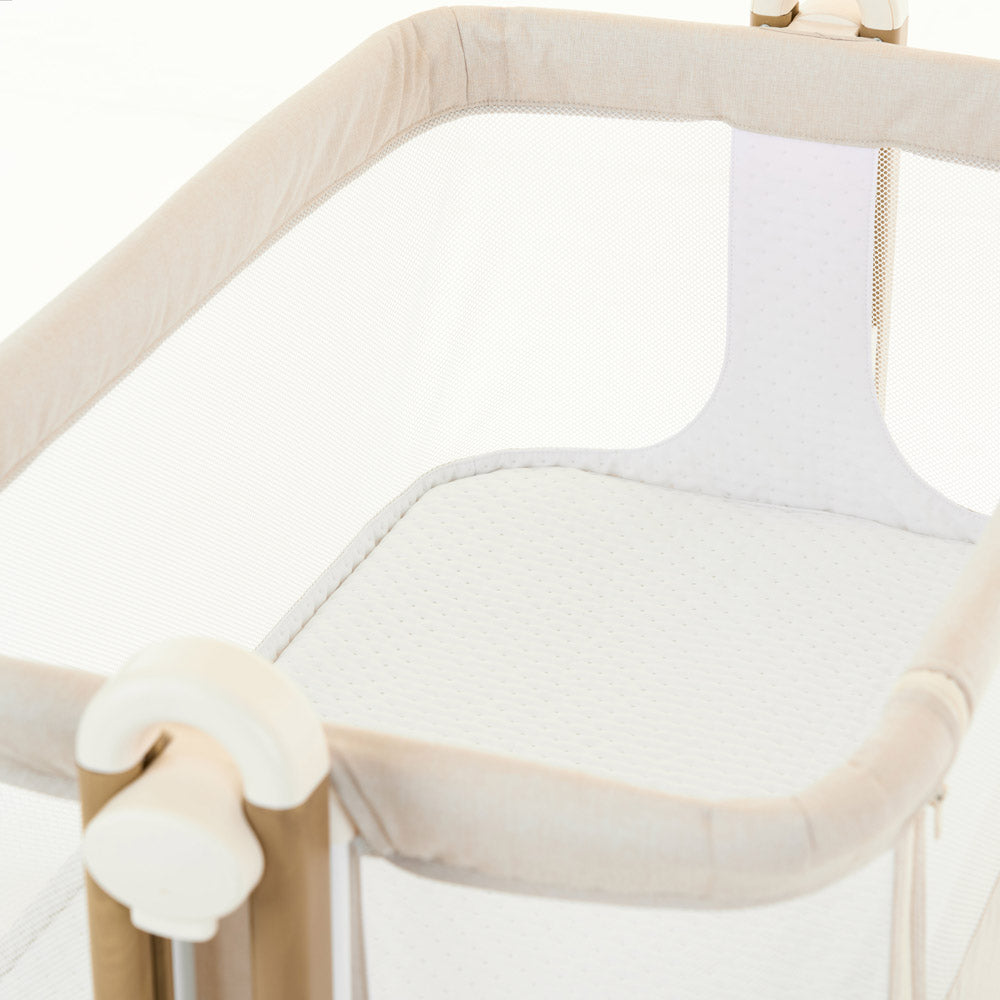 Obaby Cloud Bedside Crib - Oatmeal